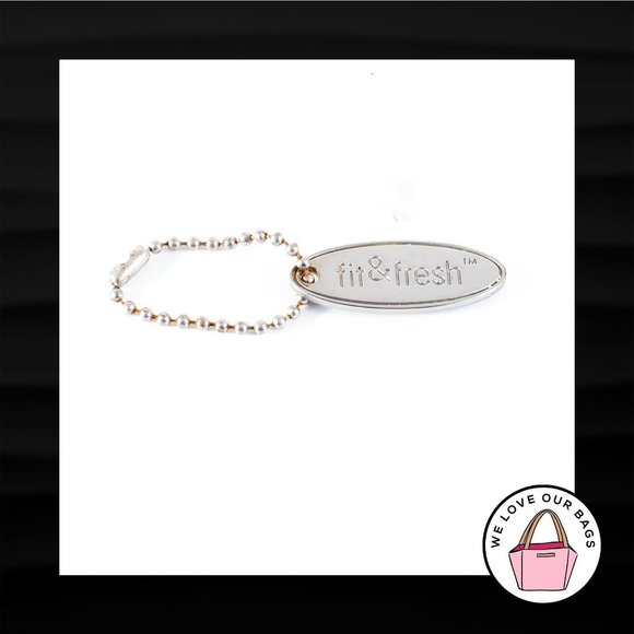 FIT & FRESH OVAL SILVER METAL KEY FOB BAG CHARM KEYCHAIN HANG TAG - Picture 1 of 1